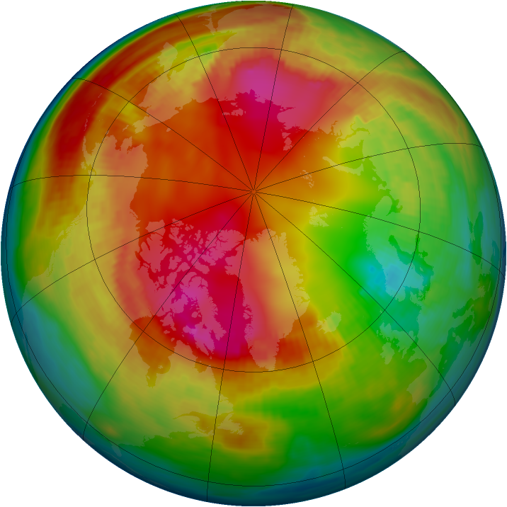 Arctic ozone map for 02 February 1987